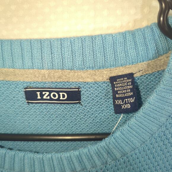IZOD Men’s XXL Sweater Heritage Blue Crew Neck Cotton Blend Pullover NWT $60 - Picture 3 of 5